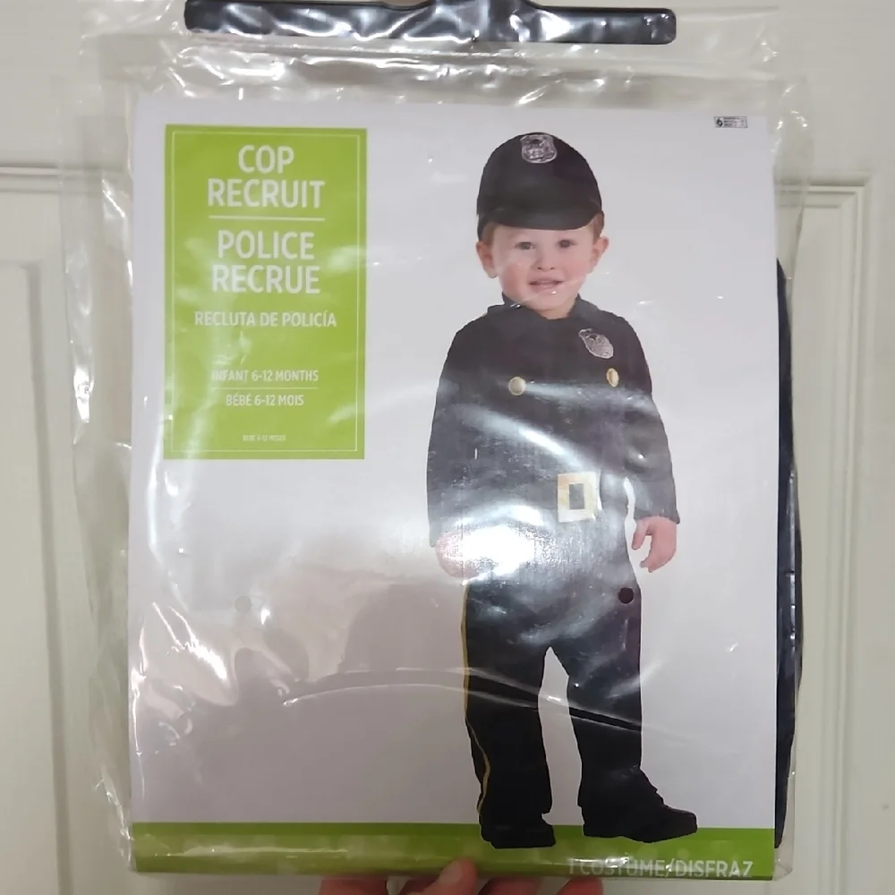 AMSCAN BABY COP RECRUIT COSTUME: NEW IN PACKAGE: SIZE 6-12 MTH - Picture 1 of 4